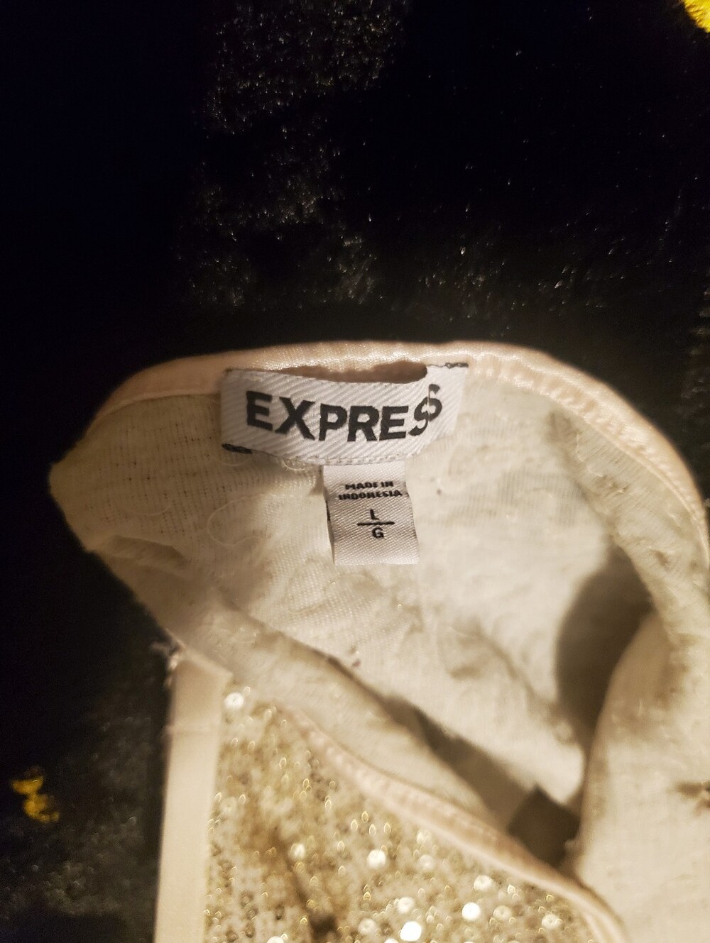 Express, Sequin Cami Tank Top - Gold - Picture 2 of 3